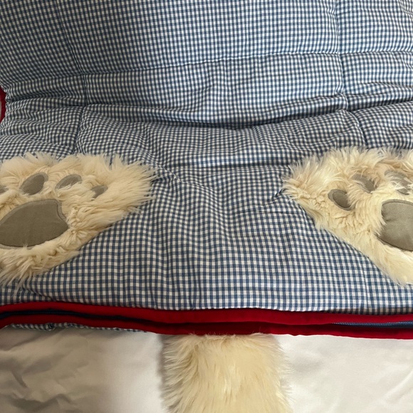 Pottery Barn Sleeping Bag Bear fluffy as a pillow. - Picture 3 of 5